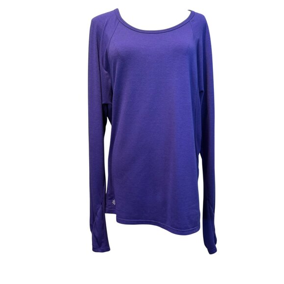 Athleta Purple Long Sleeve Scoop Neck Tee Size M - Picture 6 of 8